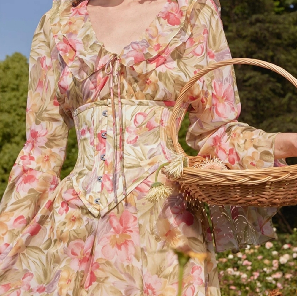 Monet Garden Corset (underbust) size Medium